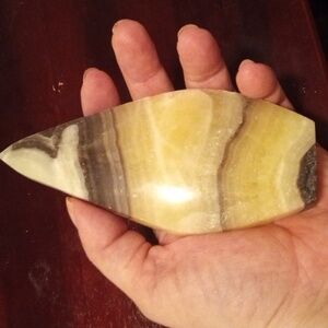 Zebra Calcite And Honey Cacite Teardrop